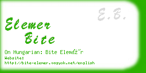 elemer bite business card